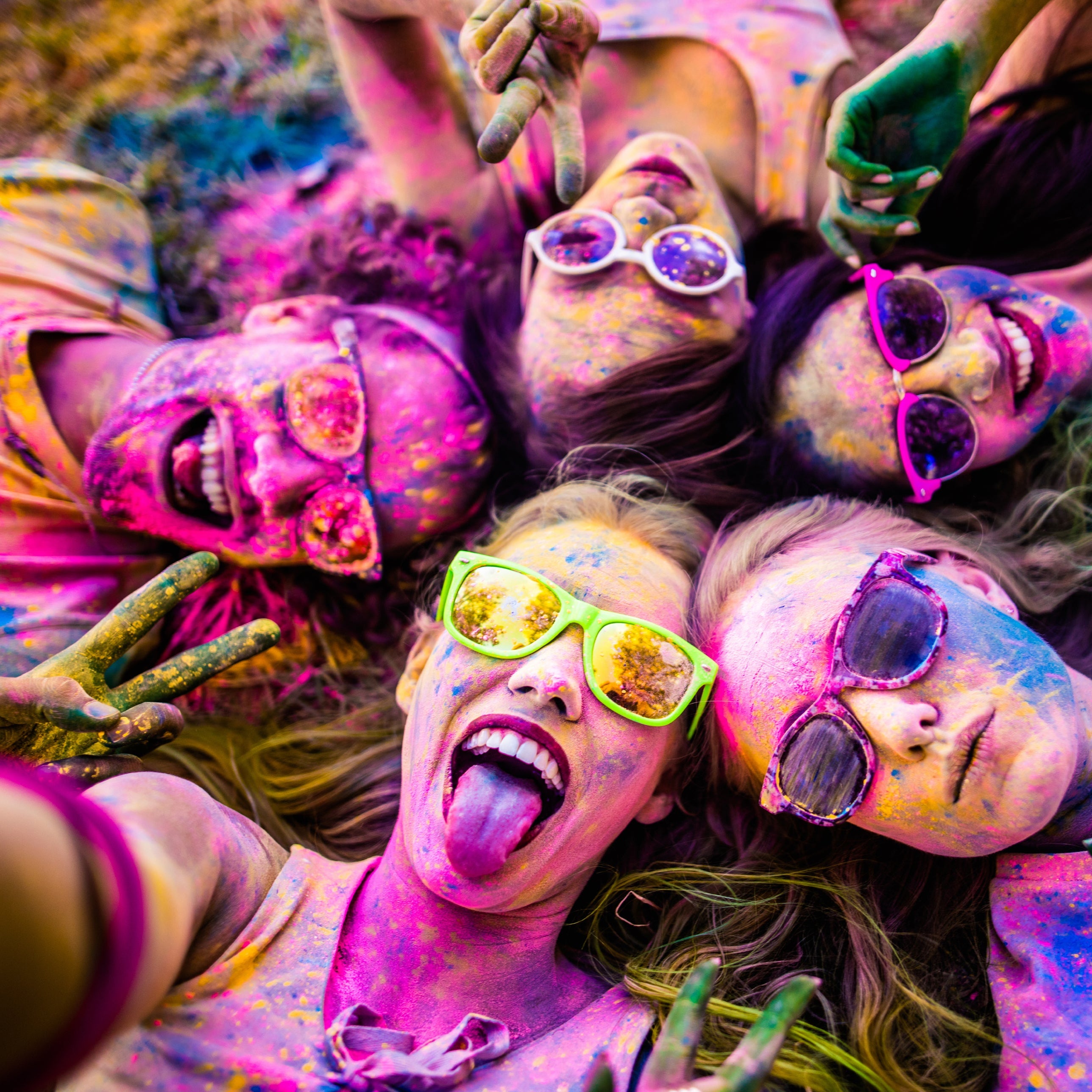 UV Neon Holi Powder | Fluorescent Party Paint Powder for Festivals, Colour Runs & Glow Events (6x50gm)